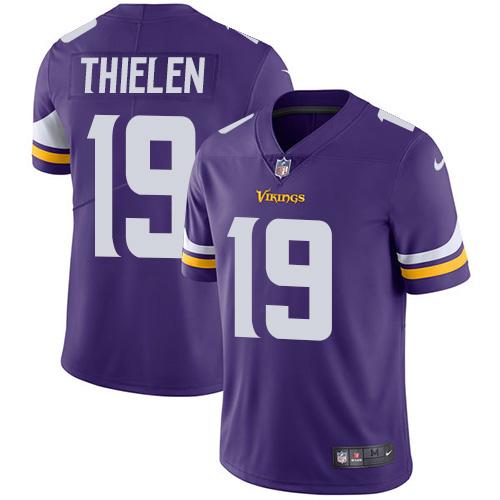 Men 2019 Minnesota Vikings #19 Thielen purple Nike Vapor Untouchable Limited NFL Jersey